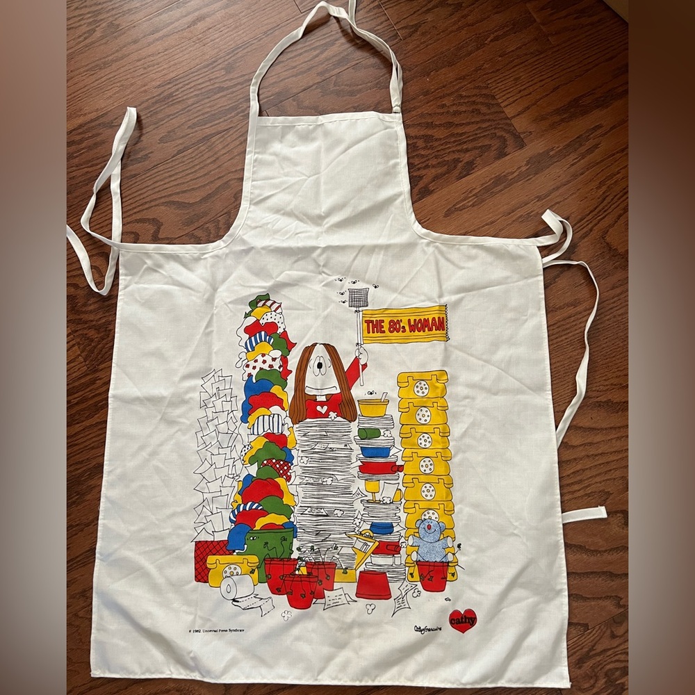 1982 vintage CATHY GUISEWITE STUDIO cartoon character “The 1980’s Woman “ apron